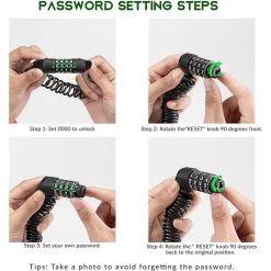 ROCKBROS Câble Antivol Casque Vélo Cadenas à Combinaison à 4 Chiffres Noir 1,5m 9 ROCKBROS Câble Antivol Casque Vélo Cadenas à Combinaison à 4 Chiffres Noir 1,5m -Promos Vélos Boutique cable antivol casque velo cadenas a combinaison a 4 chiffres noir 15m 2