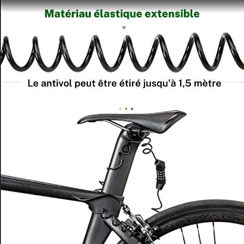 ROCKBROS Câble Antivol Casque Vélo Cadenas à Combinaison à 4 Chiffres Noir 1,5m 4 ROCKBROS Câble Antivol Casque Vélo Cadenas à Combinaison à 4 Chiffres Noir 1,5m – Image 4