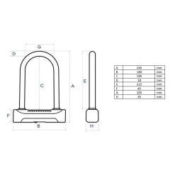Cadenas Pour Vélo U-lock 448 ART4 180 X 245 Mm Noir -Promos Vélos Boutique cadenas pour velo u lock 448 art4 180 x 245 mm noir 5