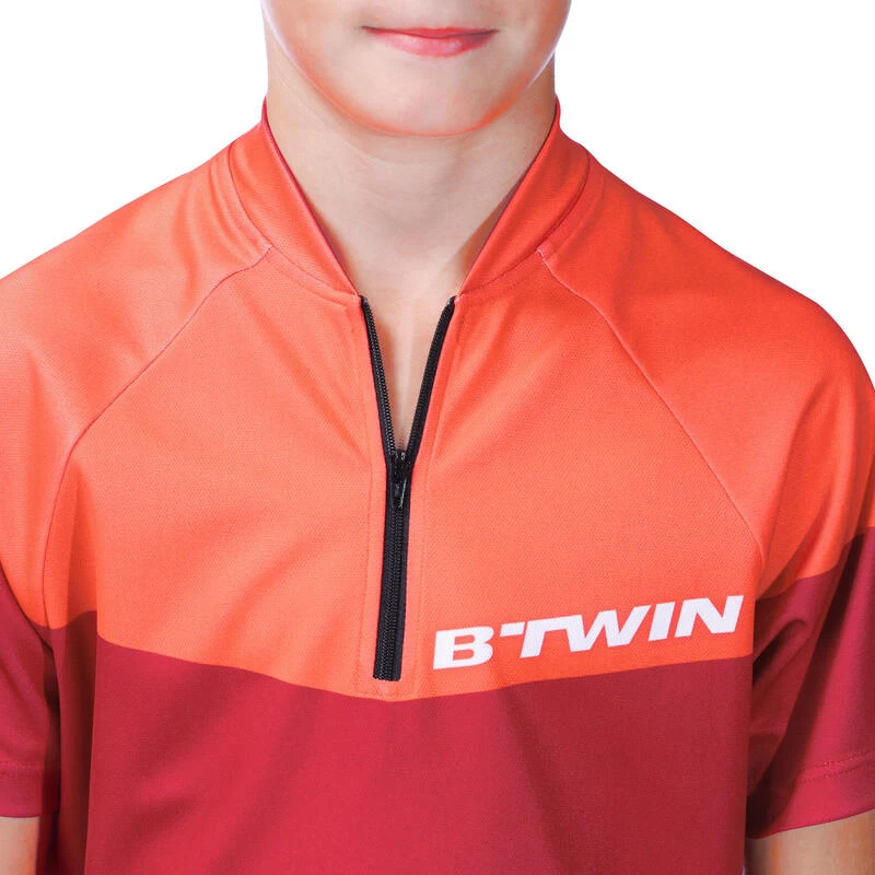 BTWIN Maillot Manches Courtes Vélo Enfant 500 Rouge 6 BTWIN Maillot Manches Courtes Vélo Enfant 500 Rouge – Image 6