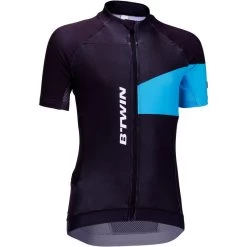 BTWIN Maillot Manches Courtes Vélo Enfant 700 Bleu