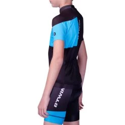 BTWIN Maillot Manches Courtes Vélo Enfant 700 Bleu -Promos Vélos Boutique maillot manches courtes velo enfant 700 bleu 4