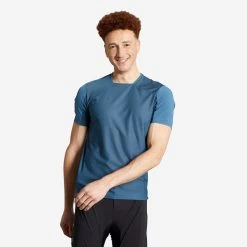 Rockrider MAILLOT MANCHES COURTES VELO VTT EXPL100 HOMME BLEU