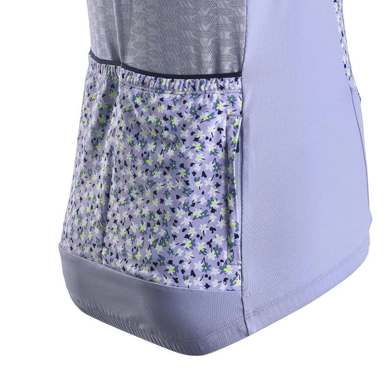 MAILLOT VELO ROUTE MANCHES COURTES RC500 FEMME FLORAL LAVANDE 6 MAILLOT VELO ROUTE MANCHES COURTES RC500 FEMME FLORAL LAVANDE – Image 6