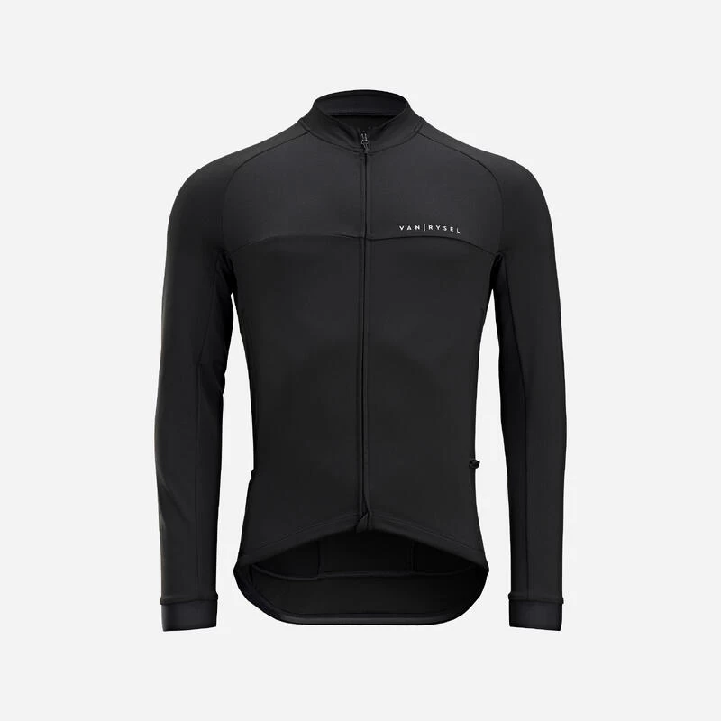 MAILLOT VELO ROUTE MANCHES LONGUES MI-SAISON HOMME - RC100 NOIR 1 MAILLOT VELO ROUTE MANCHES LONGUES MI-SAISON HOMME - RC100 NOIR