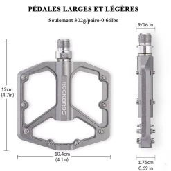 ROCKBROS Pédale Vélo En Alliage D'aluminium Pour Vélo Bicyclette Cyclisme VTT Titane -Promos Vélos Boutique pedale velo en alliage daluminium pour velo bicyclette cyclisme vtt titane 6