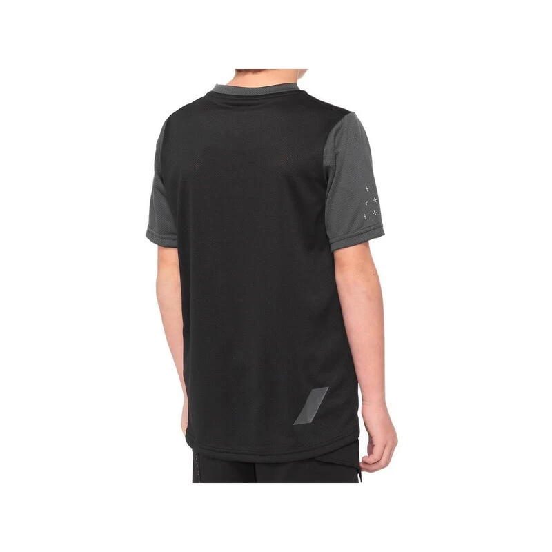 100% Ridecamp Youth Short Sleeve Jersey - Noir/Charcoal 2 100% Ridecamp Youth Short Sleeve Jersey - Noir/Charcoal – Image 2