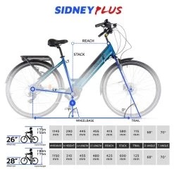 Vélo Ville Électrique Urbanbiker Sidney PLUS, Bleu, 26¨,540 Wh (15Ah 48V) -Promos Vélos Boutique velo ville electrique urbanbiker sidney plus bleu 26540 wh 15ah 48v 6